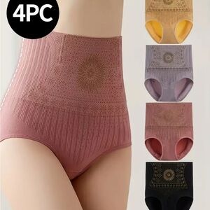 High-Waisted Shapewear Panties - 4 Pack